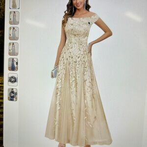Elegant Cream Evening Gown